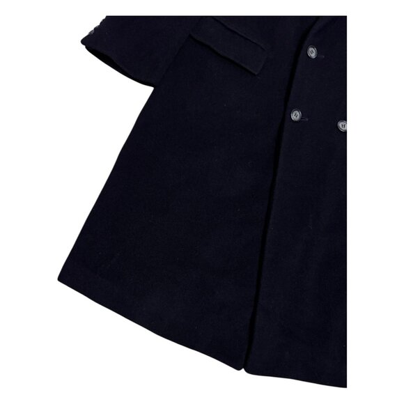 Vintage 80s CARRIAGE STOCK SAGE ALLEN Wool Designer Business Pea Coat Trench XL - Picture 9 of 9